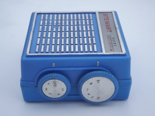 Retro Stewart Micro solid state radio, vintage 9 volt transistor radio