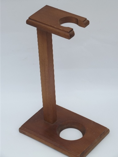 Retro tall round bubble ball bottom glass vase in wood display stand