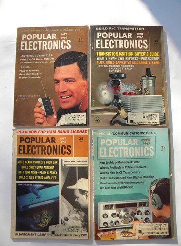Retro vintage 1965 full year Popular Electronics magazine w/DIY projects