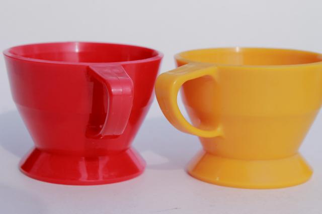 retro vintage colored plastic cup holders w/ handles for Solo dixie paper cups