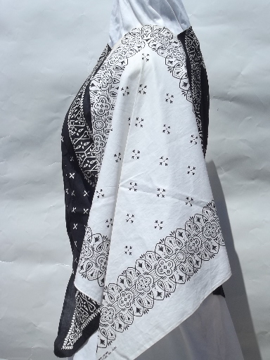 Retro vintage cotton bandana hankerchief tops, flowy sleeves poncho style