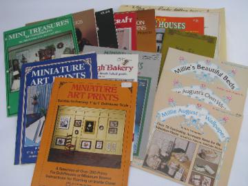 Retro vintage craft pattern booklets lot, dollhouse miniature toys