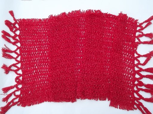 Retro vintage crochet shawl, long stole or wrap, cozy sweater knit