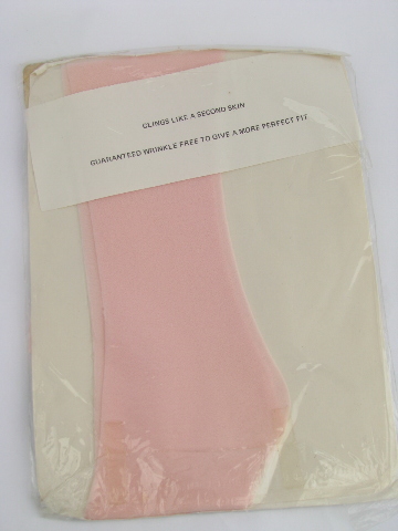 Retro vintage crush nylon super stretch stockings lot, suntan & pink