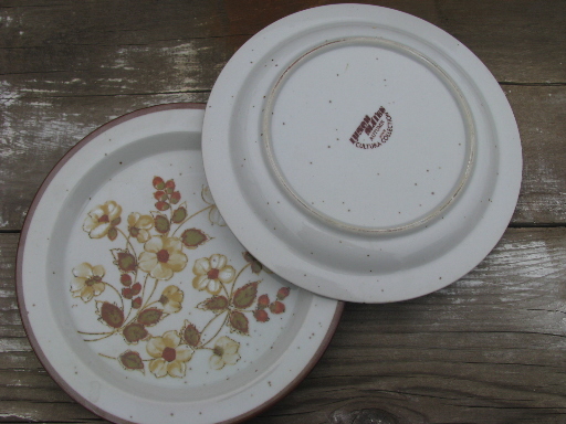 Retro vintage Cultura Japan stoneware, Lunch Mates plates autumn flowers