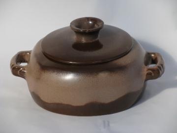 Retro vintage Frankoma pottery covered casserole, baker w/ lid