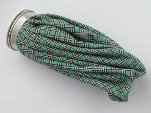 Retro vintage plaid cotton rubber ice cap bag for headache or sprained ankle
