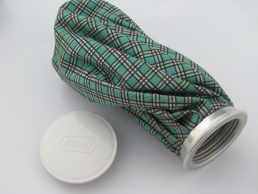 Retro vintage plaid cotton rubber ice cap bag for headache or sprained ankle