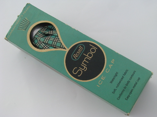 Retro vintage plaid cotton rubber ice cap bag for headache or sprained ankle