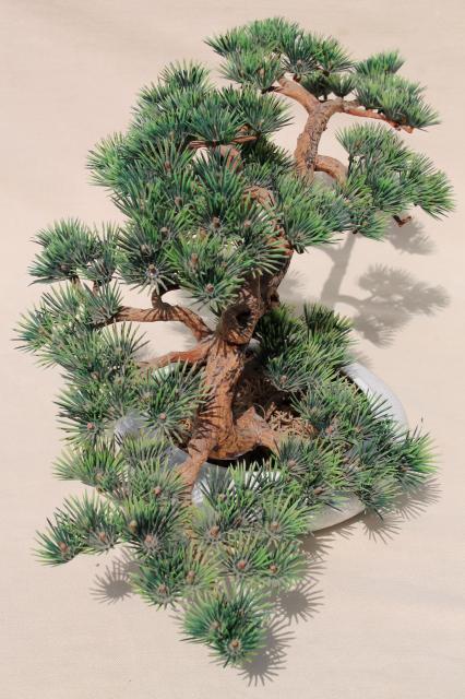 retro vintage plastic bonsai tree, mid-century modern decor, zen style mod!