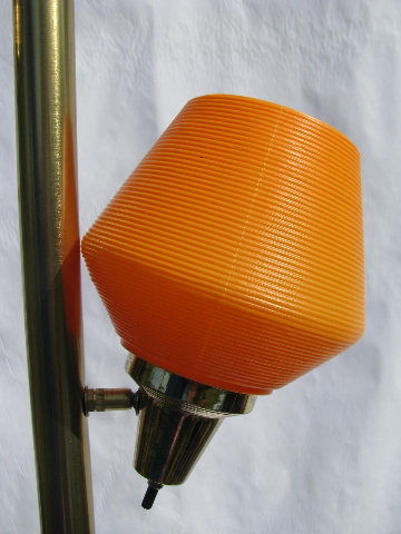 Retro vintage pole lamp w/ mod colored plastic light shades, new in original box