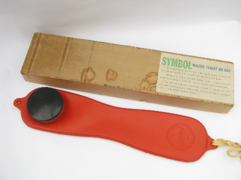 Retro vintage red rubber ice bag in excellent condition, original box