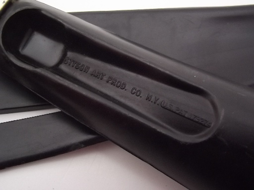 Retro vintage salad  set, mod black plastic salad bowl, spoon and fork