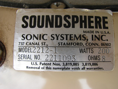 Retro vintage SoundSphere 2212-1 round disco speaker