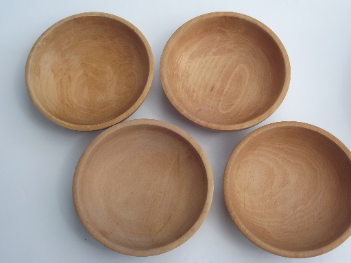 Rio Grande wooodenware vintage wood bowls, wooden bowl salad set