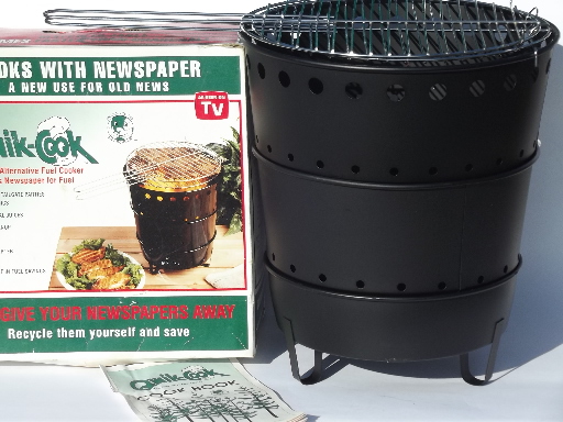 Safari Qwik-Cook grill alternative fuel cooker complete in box w/ book