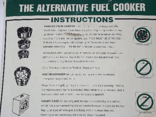 Safari Qwik-Cook grill alternative fuel cooker complete in box w/ book