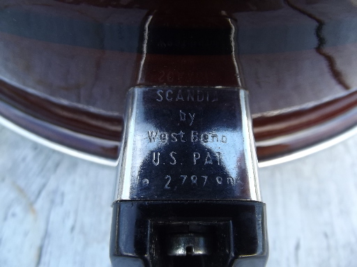 Scandia West Bend vintage enamel pot, large saute sauce pan w/ lid