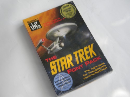 Sealed early PC Star Trek TrueType font pack Federation, Klingon etc.