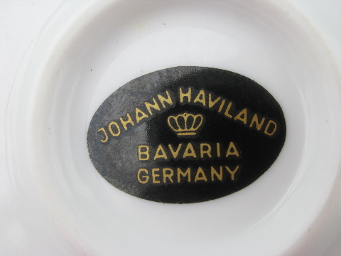 Serving bowl & mayonnaise w/ plate, vintage Johann Haviland - Bavaria