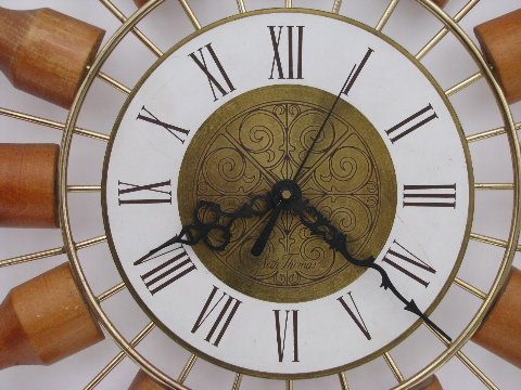 Seth Thomas retro mod vintage atomic starburst wall clock
