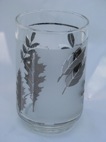 Silver Foliage vintage Libbey glasses, set of 8 glass tumblers