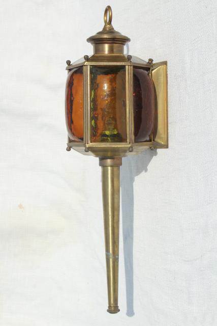 stained glass / solid brass lantern, wall sconce carriage house entry porch light