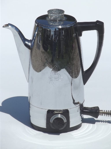 Sunbeam Coffeemaster coffee percolator, 1950s vintage coffee maker pot