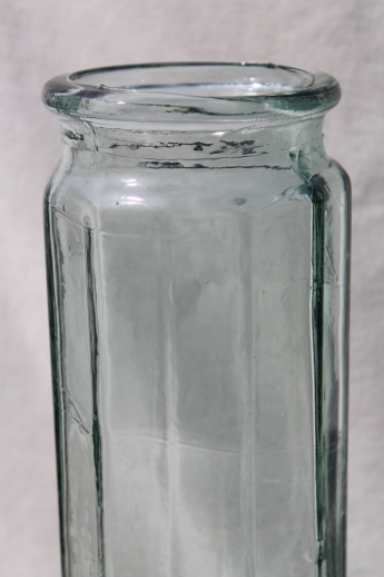 Tall glass canister jar, column floor vase to display collections ...