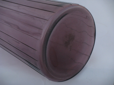 Tall mod bottle vase, 60s vintage art glass in retro amethyst purple!