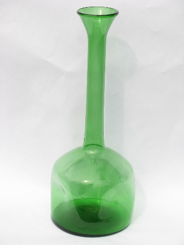 Tall Mod Decanter Bottle Or Long Necked Vase Vintage 60s Art Glass