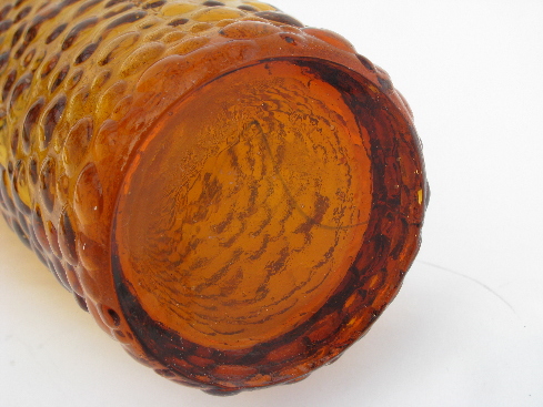 Tall skinny 60s retro bottle w/ stopper, vintage Italian glass decanter