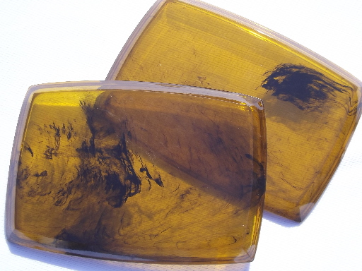 Tortoise shell plastic cocktail trays 60s vintage tray canape plates