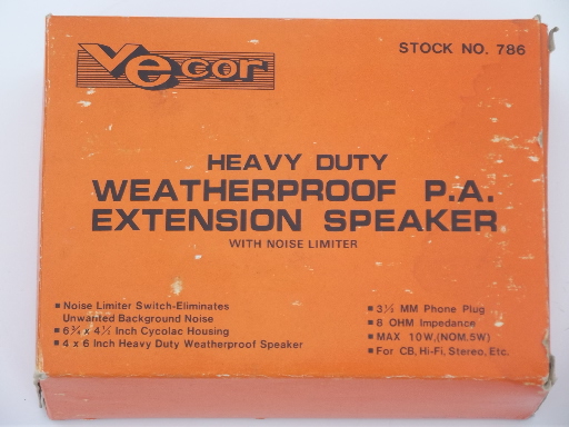 Vecore weatherproof speaker No 786, Vintage exterior pa speaker, Japan