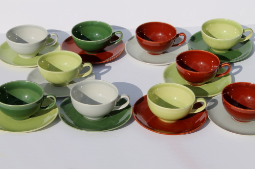 Viktor Schreckengost Hollywood dinnerware, mid-century mod pottery coffee set