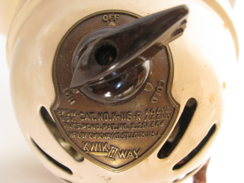 Vintage 1930s art deco Kwik-Way early electric hair / blow dryer