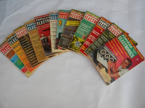 Vintage 1961 full year Popular Electronics magazines w/DIY radio projects