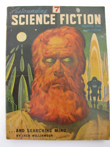 Vintage 40s sci-fi stories, Astounding Science Fiction magazine, Mar 1948 w/pulp cover art