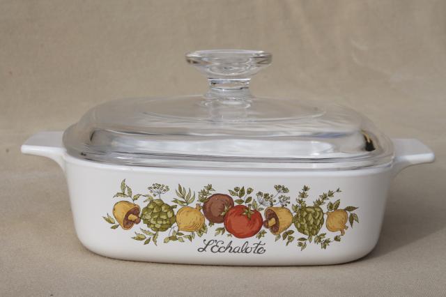 vintage Corning ware Spice O' Life 1 qt casserole or saucepan w/ glass lid, new in box