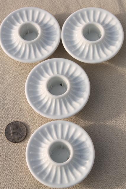 vintage Danish modern minimalist pure white porcelain candle holders made in Denmark