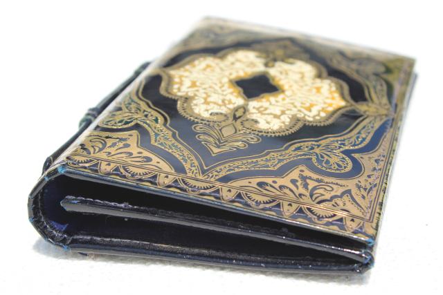 vintage Florentine gold gilt embossed Italian leather purse, wallets, bag accesories