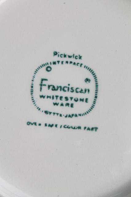 vintage Franciscan Pickwick rustic fruit whitestone stoneware china dinner plates