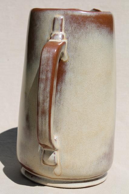 vintage Frankoma pottery Plainsman pitcher, brown satin or desert gold