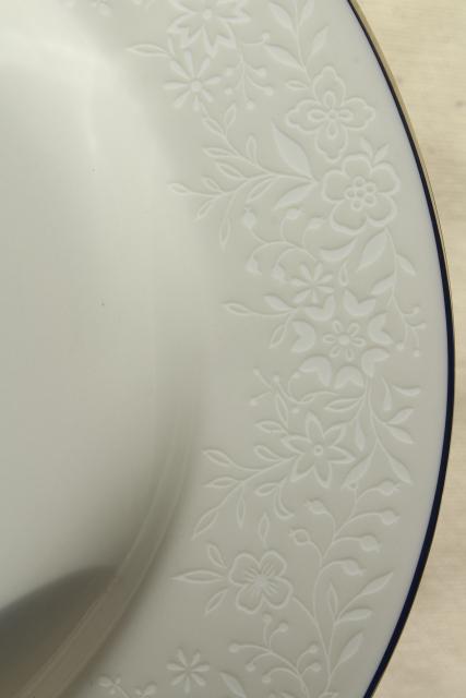 vintage Noritake china Affection pattern white chintz floral, serving pieces lot