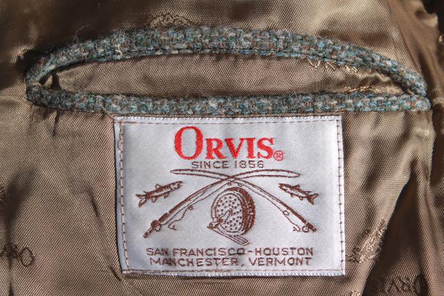 vintage Orvis Harris tweed jacket made in England, men's 44 chest