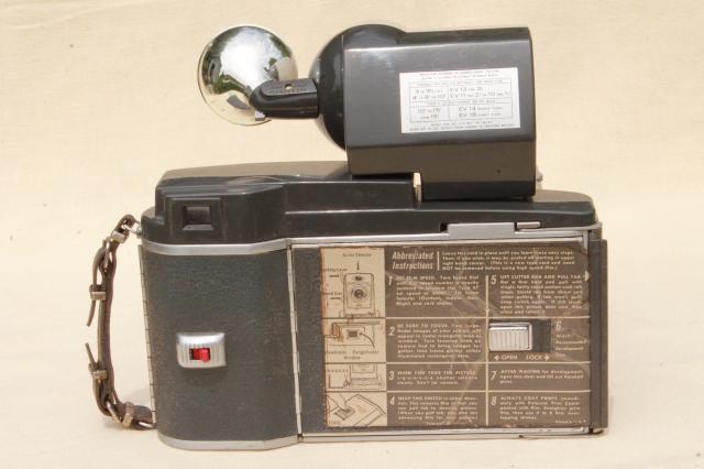 vintage Polaroid 900 electric eye land camera w/ flash attachment repair or parts