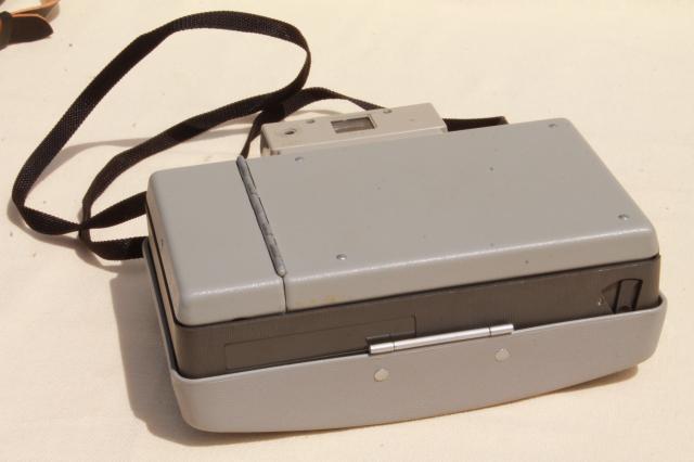 vintage Polaroid Automatic 320 camera w/ flash attachment & case retro bellows camera