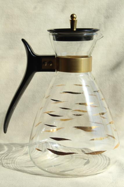 Glass Coffee Pot Carafe with Candle Warmer Stand Pre Owned Unique Vintage