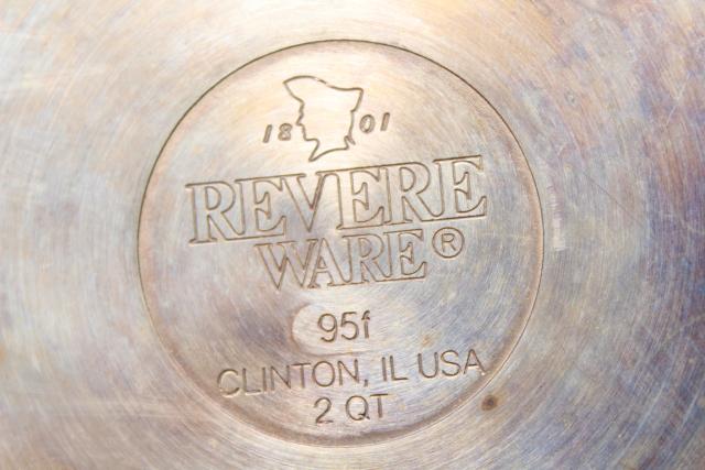 vintage Revere Ware steamer, copper bottom stainless steel pan, basket, lid
