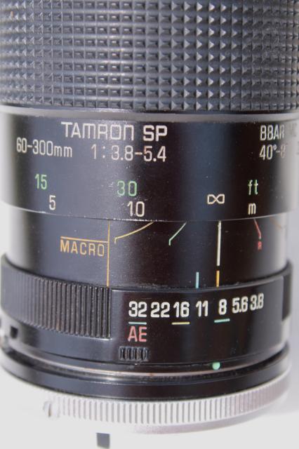 vintage Tamron SP zoom lens 60-300mm 1:3.8-5.4 Adaptall-2 mount for Canon FD Japan